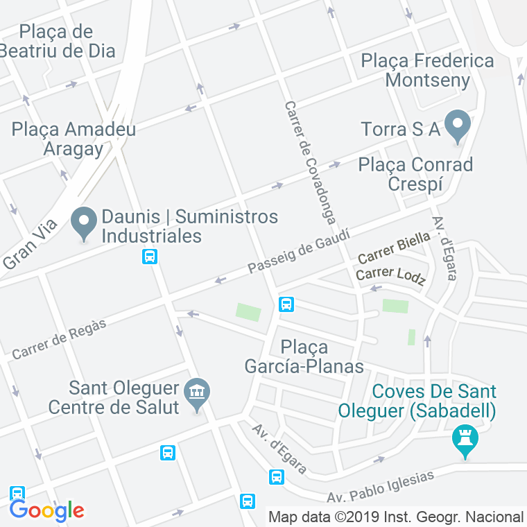 Código Postal calle Gaudi, passeig en Sabadell