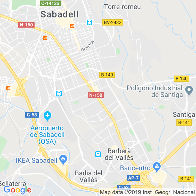 Código Postal calle Barcelona, carretera (Impares Del 495 Al Final)  (Pares Del 462 Al Final) en Sabadell