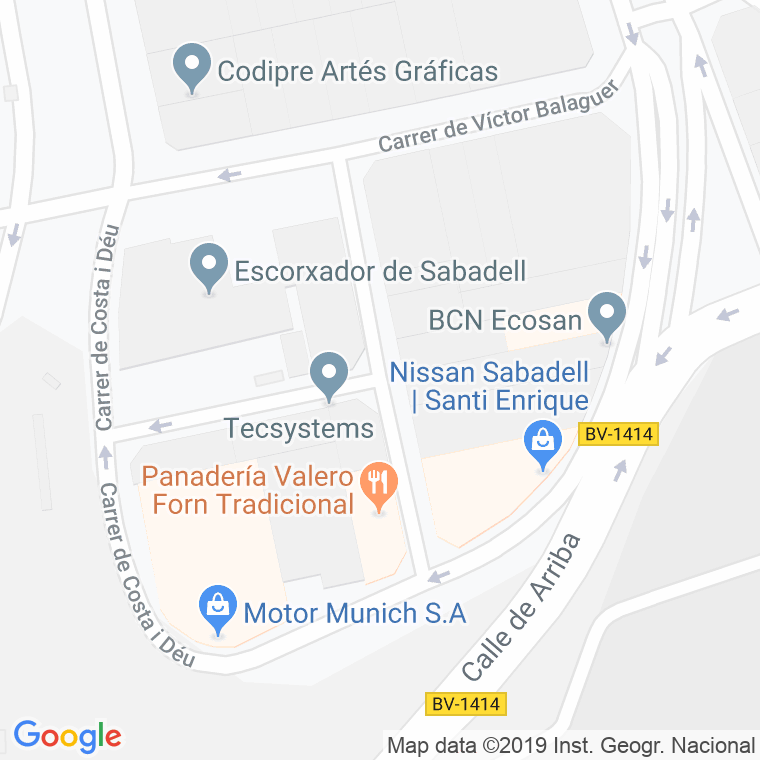 Código Postal calle Apel.les Mestres en Sabadell