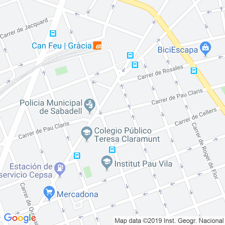 Código Postal calle Pau Claris en Sabadell