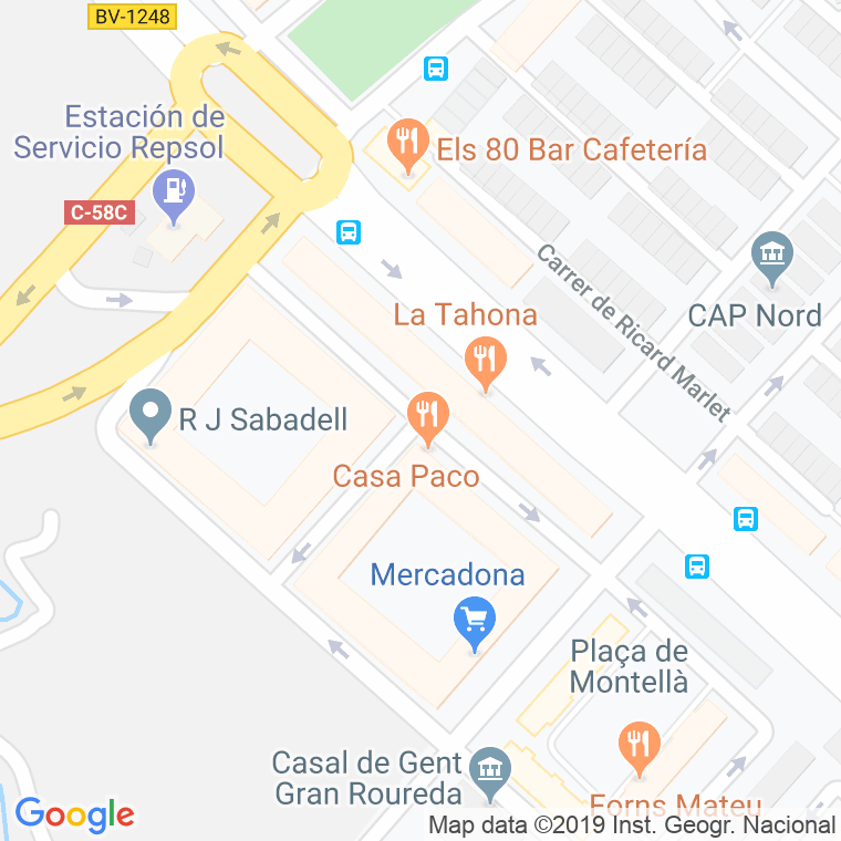 Código Postal calle Baltarga en Sabadell
