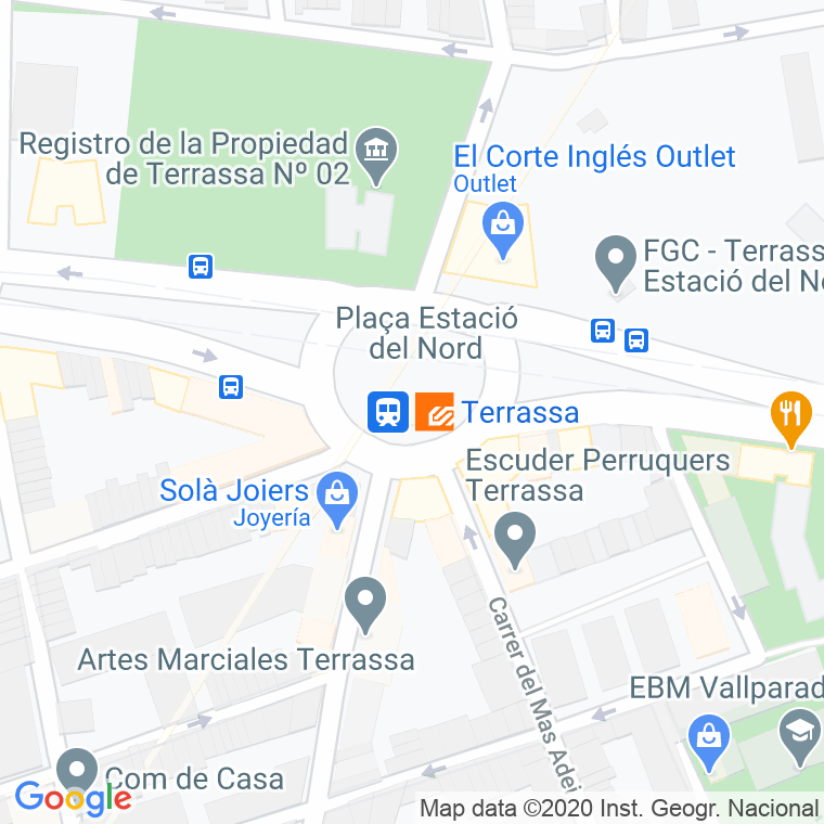 Código Postal calle Estacio Del Nord, plaça en Terrassa