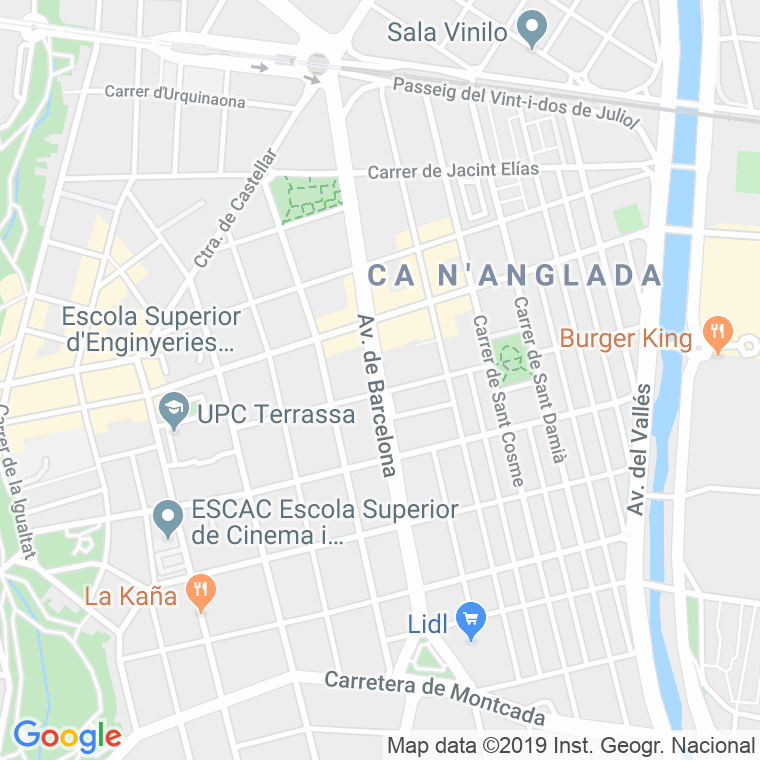 Código postal de Barcelona, Avinguda en Terrassa