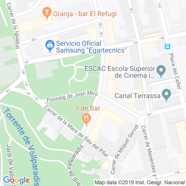 Código postal de Joan Miro, Plaça en Terrassa