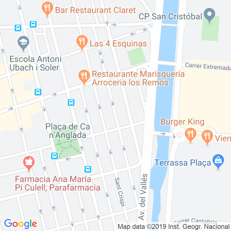 Código postal de Mare de Deu de las Angustias, de la en Terrassa