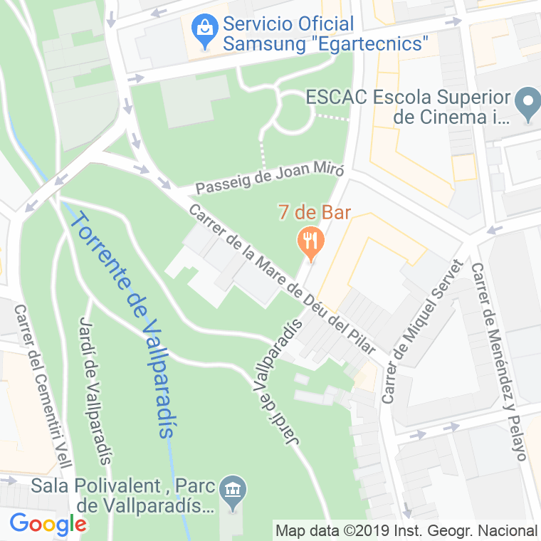 Código postal de Mare de Deu del Pilar en Terrassa