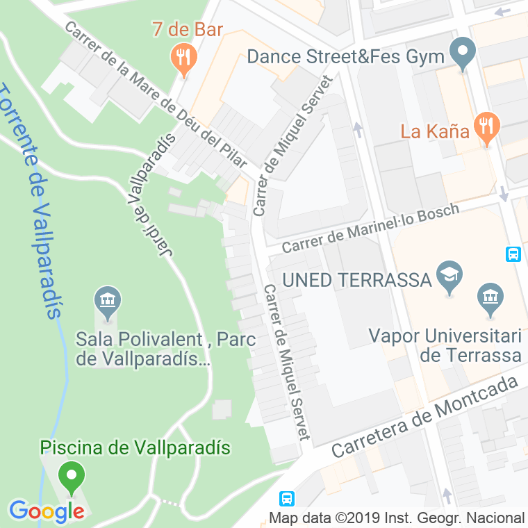 Código postal de Miquel Servet en Terrassa