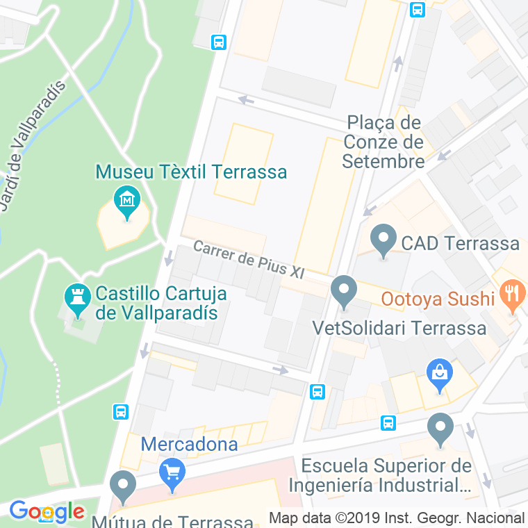Código postal de Piux Xi en Terrassa