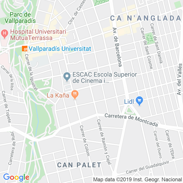 Código postal de Ramon I Cajal   (impares del 1 al 181)  (pares del 2 al 134) en Terrassa