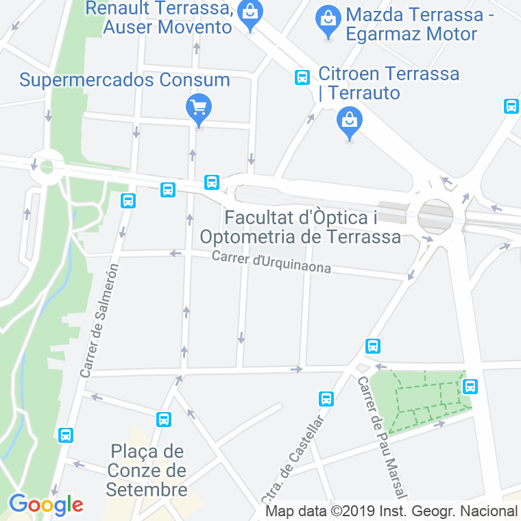 Código postal de Urquinaona en Terrassa