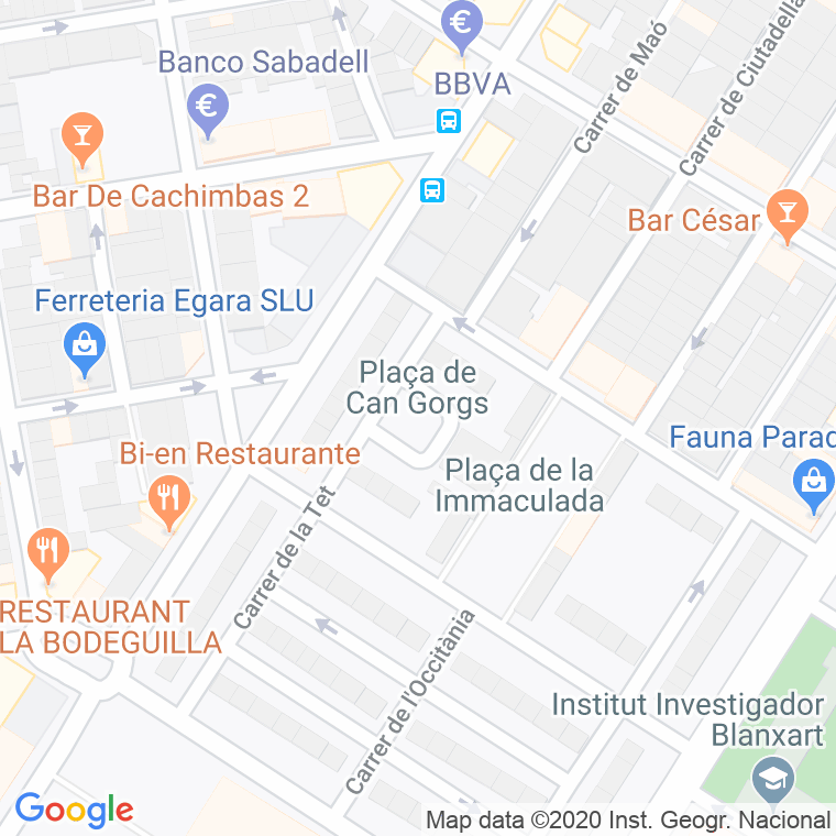 Código Postal calle Can Gorgs, plaça en Terrassa