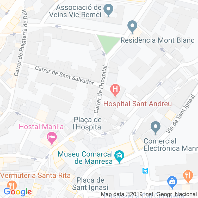 Código Postal calle Hospital, carrer en Manresa