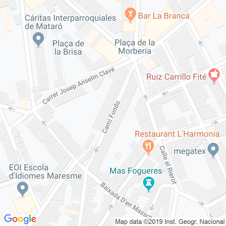 Código Postal calle Fondo, cami en Mataró