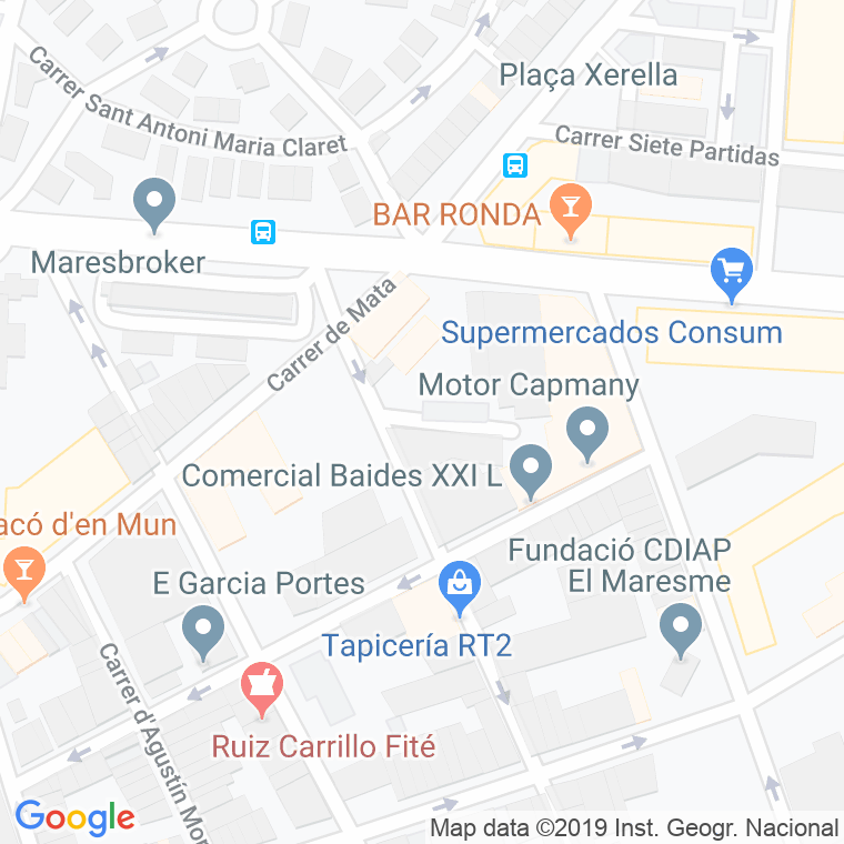 Código Postal calle Matas, D'en, passatge en Mataró