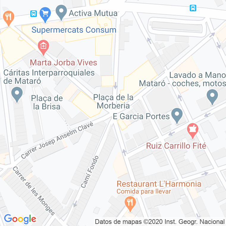 Código Postal calle Morberia, plaça en Mataró