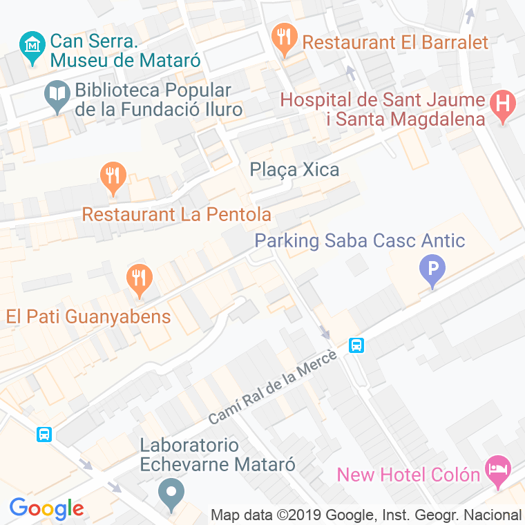 Código Postal calle Peixanteria, plaça en Mataró