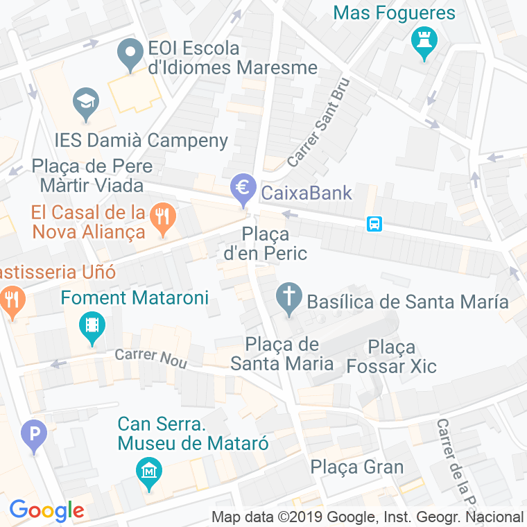 Código Postal calle Peric, D'en, plaça en Mataró