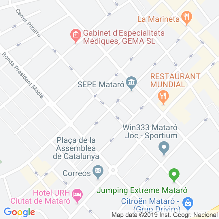 Código Postal calle Castaños en Mataró