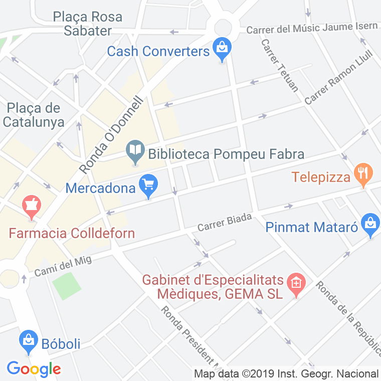 Código Postal calle Goya en Mataró