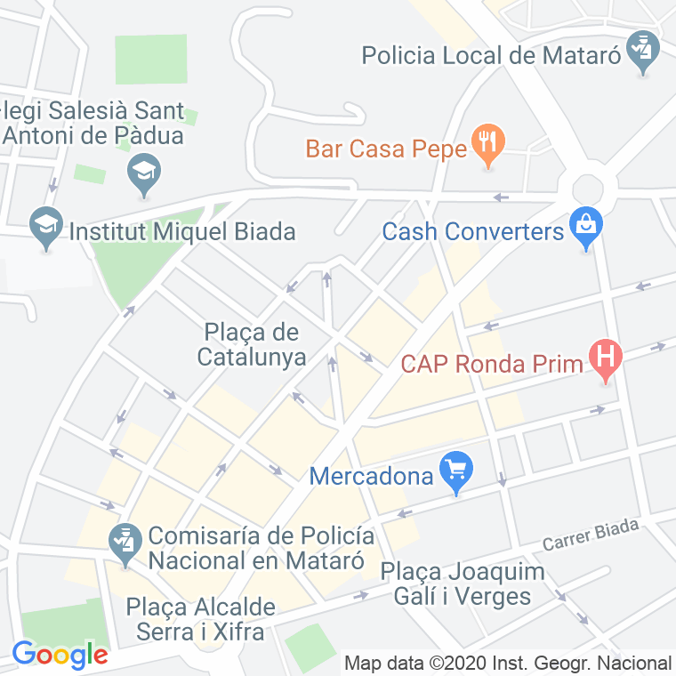 Código Postal calle Jeroni Pujades en Mataró