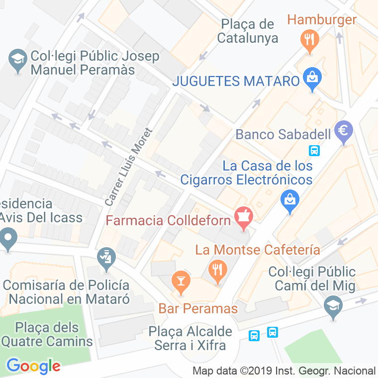 Código Postal calle Josep Fradera I Llanes en Mataró