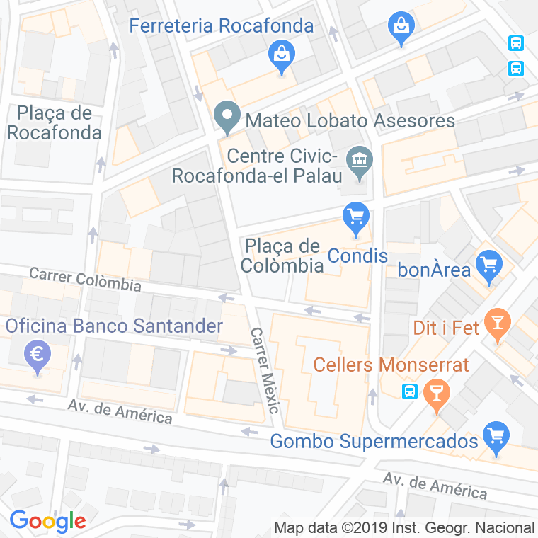 Código Postal calle Colombia en Mataró