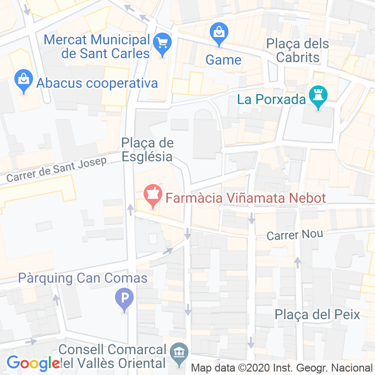 Código Postal calle Esglesia, plaça en Granollers