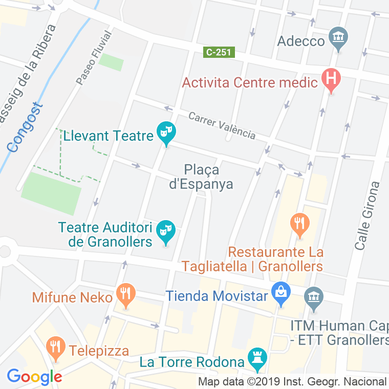 Código Postal calle Espanya en Granollers