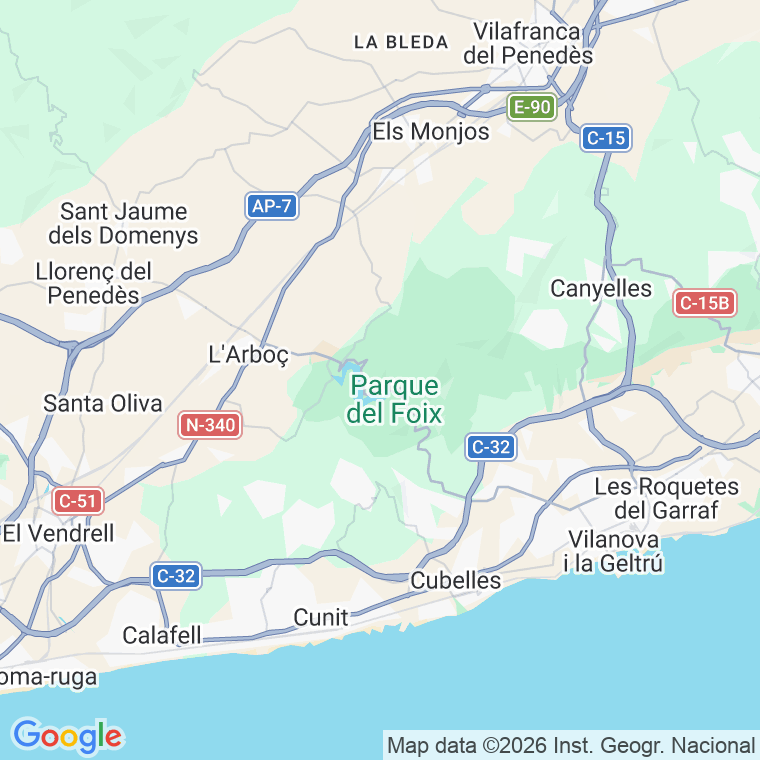 Código postal de Castellet I la Gornal en Barcelona