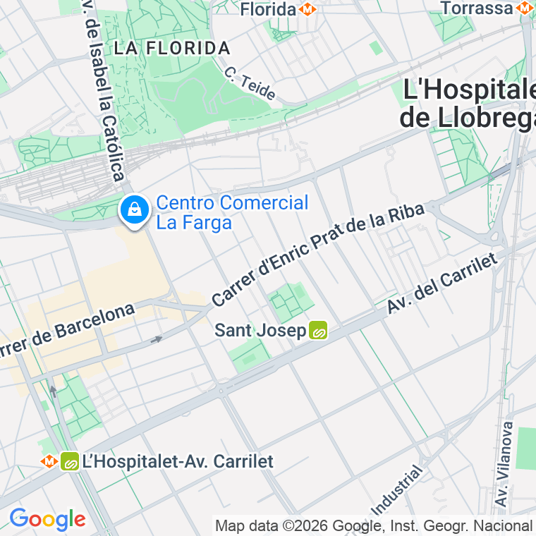 Código postal de Enric Prat de la Riba en Hospitalet de Llobregat,l'