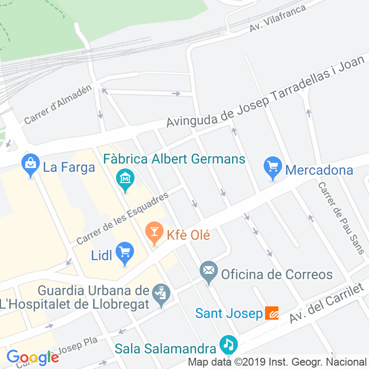 Código Postal calle Joan Maragall en Hospitalet de Llobregat,l'