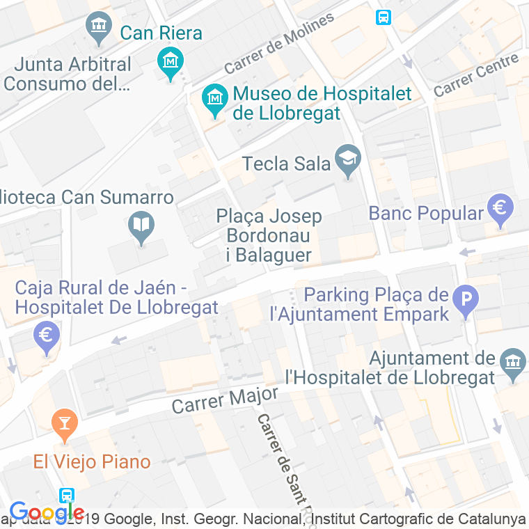 Código Postal calle Josep Bordonau I Balaguer, plaça en Hospitalet de Llobregat,l'