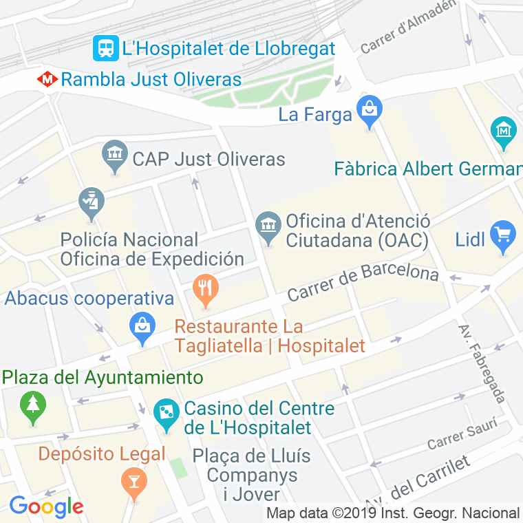 Código Postal calle Mare De Deu De Montserrat en Hospitalet de Llobregat,l'