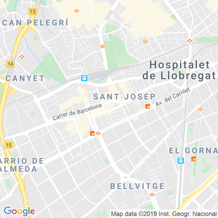 Código Postal calle Pere Carbonell, De, passatge en Hospitalet de Llobregat,l'