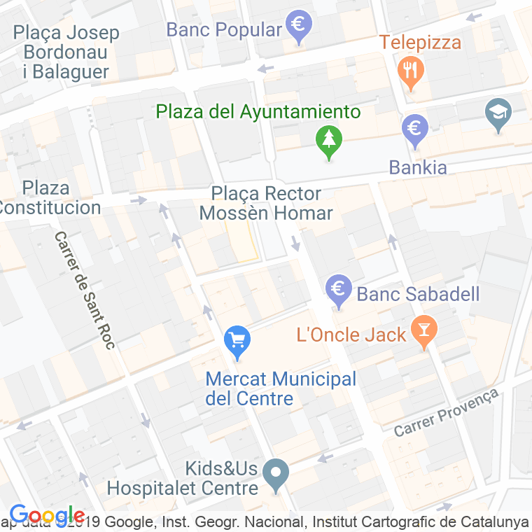 Código Postal calle Rectoria, passatge en Hospitalet de Llobregat,l'
