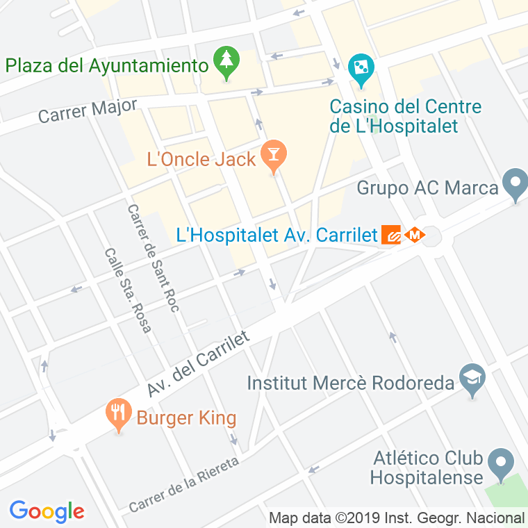 Código Postal calle Rossend Arus   (Impares Del 1 Al 65)  (Pares Del 2 Al 58) en Hospitalet de Llobregat,l'