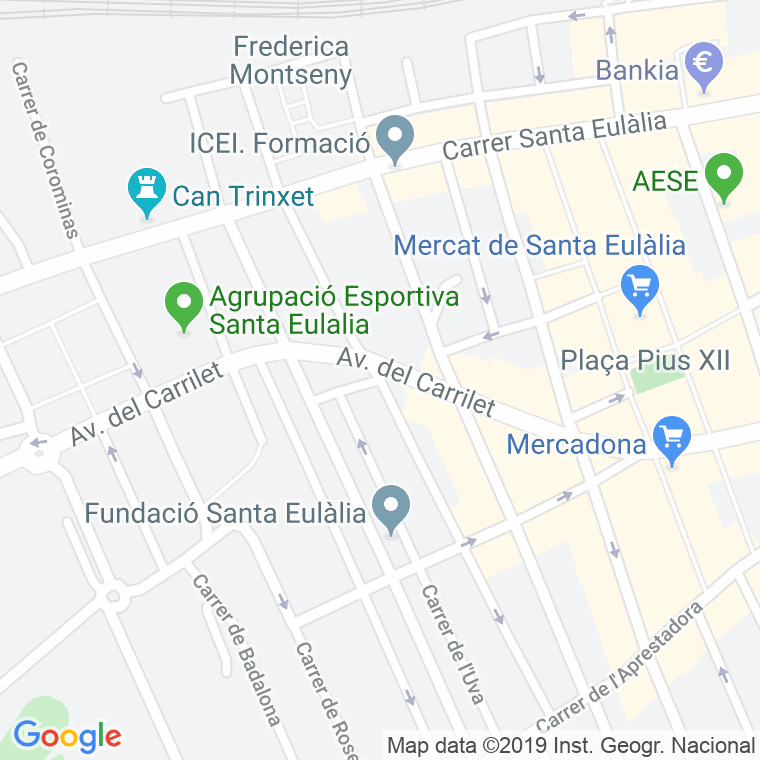 Código Postal calle Angel Guimera en Hospitalet de Llobregat,l'