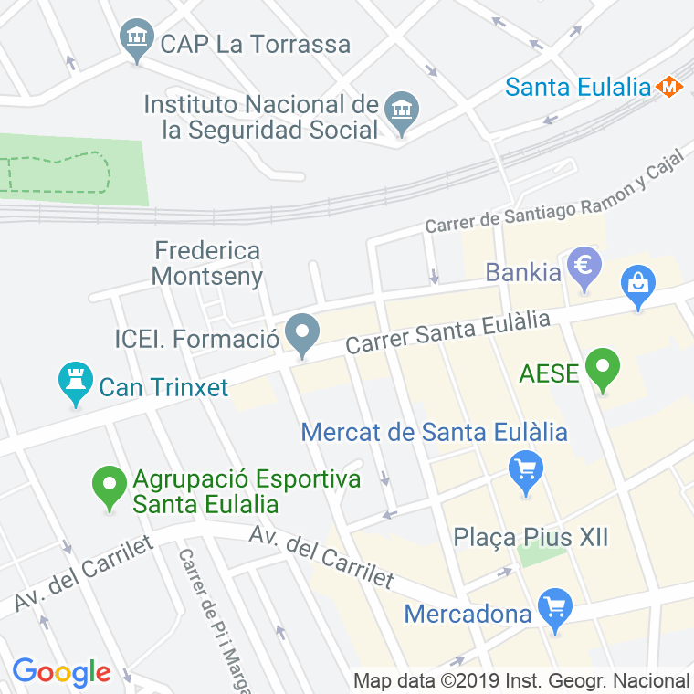 Código Postal calle Santiago Rusiñol en Hospitalet de Llobregat,l'