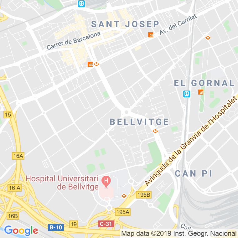 Código Postal calle Travessia Industrial   (Impares Del 207 Al 251) en Hospitalet de Llobregat,l'