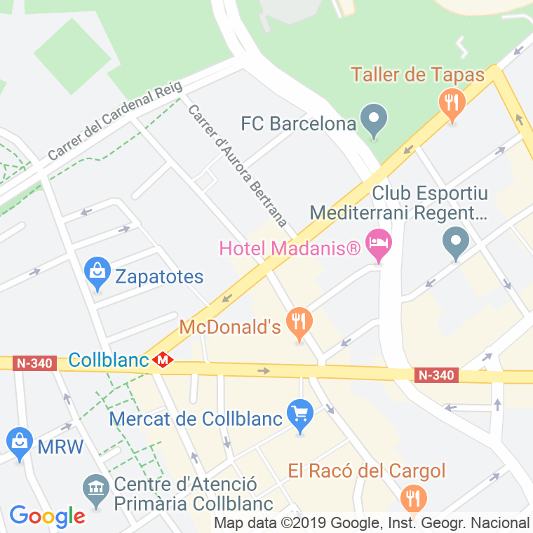 Código Postal calle Travesera De Las Corts en Hospitalet de Llobregat,l'