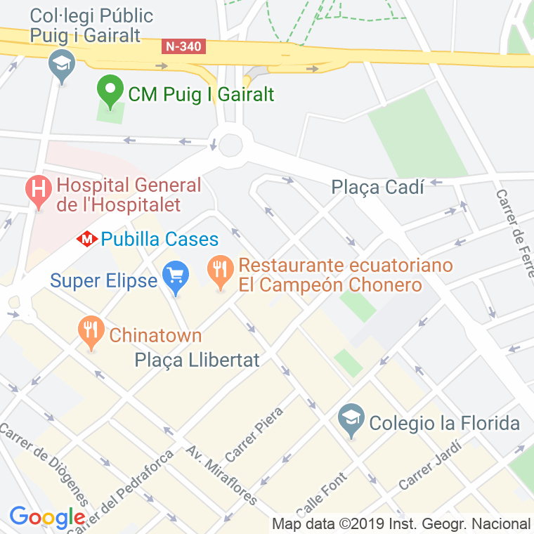 Código Postal calle Finestrelles en Hospitalet de Llobregat,l'