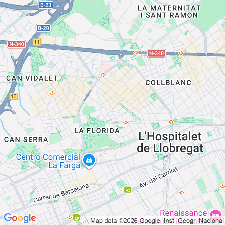 Código postal de Granada en Hospitalet de Llobregat,l'