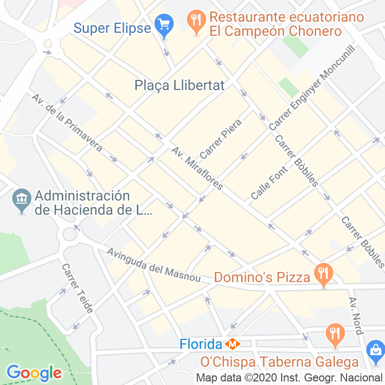 Código Postal calle Mare De Deu De La Llum en Hospitalet de Llobregat,l'