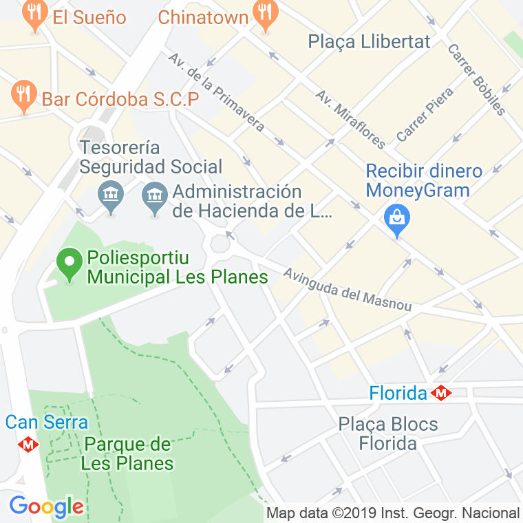 Código Postal calle Masnou, avenida en Hospitalet de Llobregat,l'