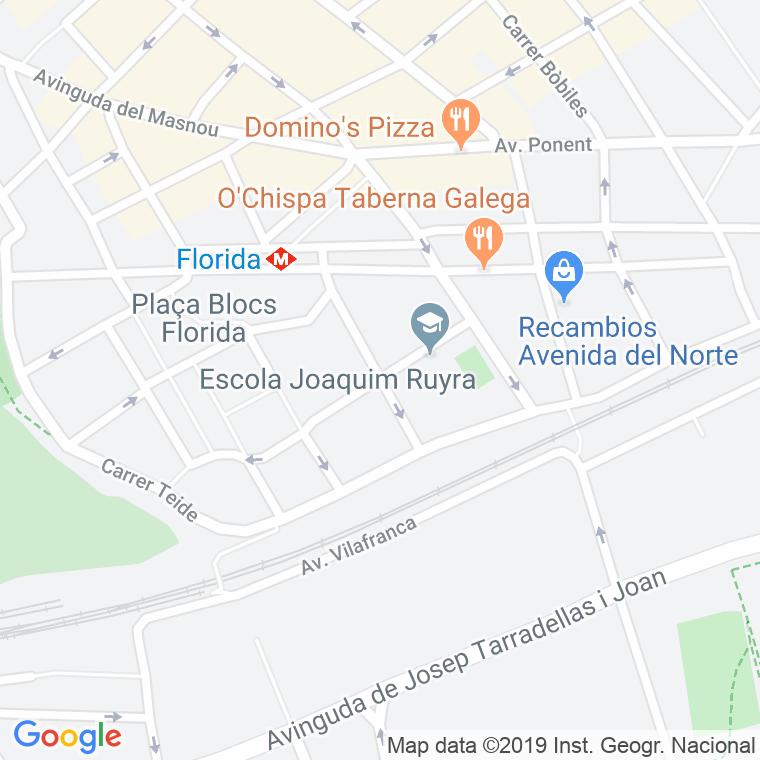 Código Postal calle Mimosas en Hospitalet de Llobregat,l'