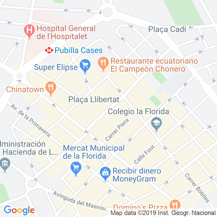 Código Postal calle Pedraforca en Hospitalet de Llobregat,l'