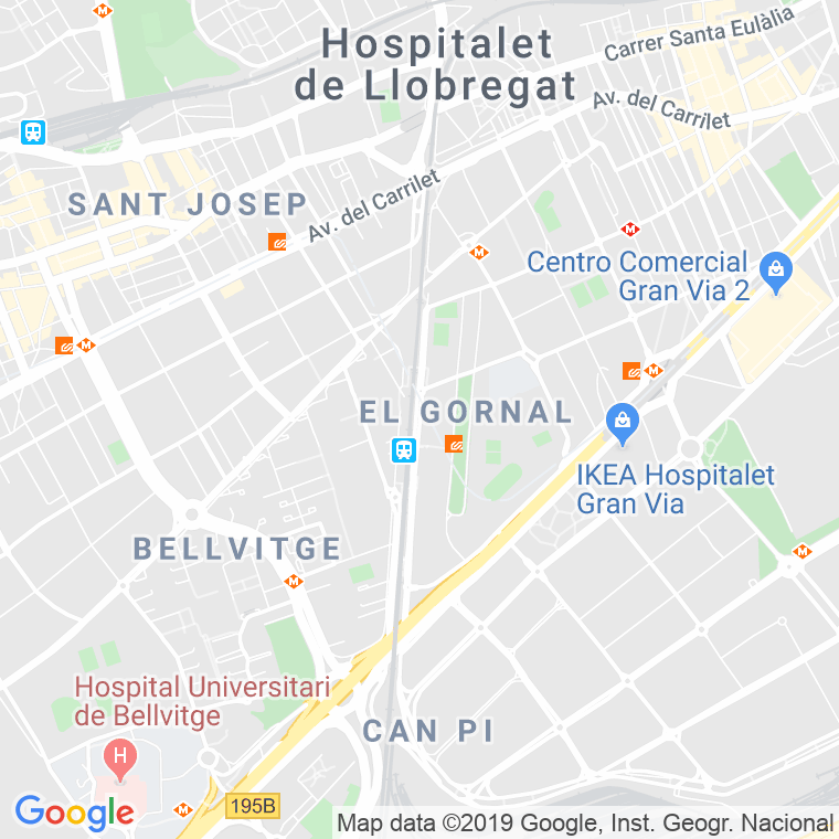 Código Postal calle Vilanova, avinguda (Impares Del 1 Al Final) en Hospitalet de Llobregat,l'