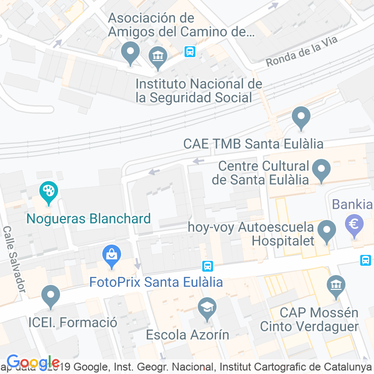 Código postal de Independencia   (impares del 1 al 41)  (pares del 2 al 54) en Hospitalet de Llobregat,l'