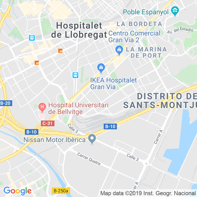 Código postal de Joan del Roc, Cami (impares del 1 al 3)  (pares del 2 al 4) en Hospitalet de Llobregat,l'