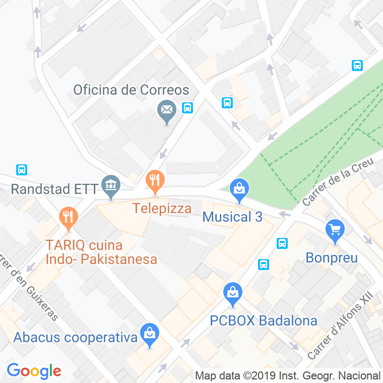 Código Postal calle Alcalde Xifre, plaça en Badalona